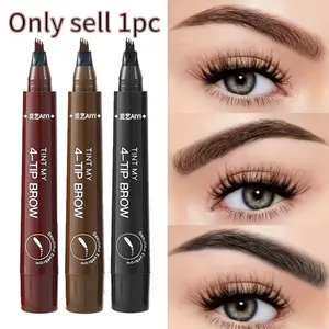 Four-Head Eyebrow Pencil, Create 3D Lush Brows in One Stroke, Beginner-Friendly, Waterproof Long-Lasting Makeup, 24-Hour Wear