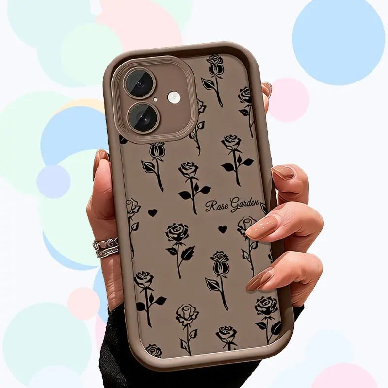 Elegant Lucky Black Rose Aesthetic Cellphone Casing - Lightweight, Ultra-Thin Slimfit, Anti-Drop, Durable Protector for iPhone 17 Pro Max,16,15 Plus,14,13,12,11 & Samsung S25,S24,S23 Devices