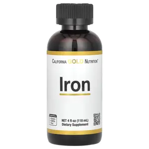 California Gold Nutrition Iron, as Ferrous Bisglycinate Chelate and Yellow Dock Root, 4 fl oz (118 ml)