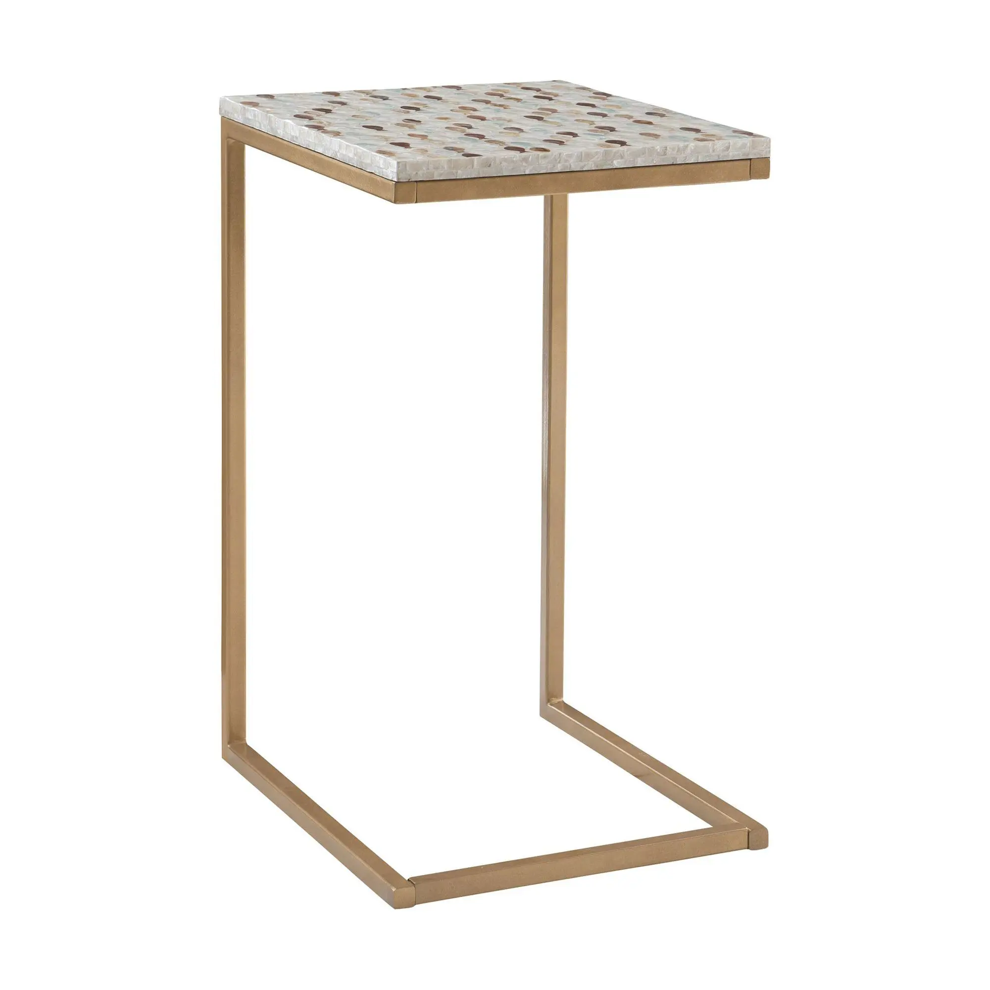 Linon Home Decor Bria Capiz Fish Mosaic Accent C Table