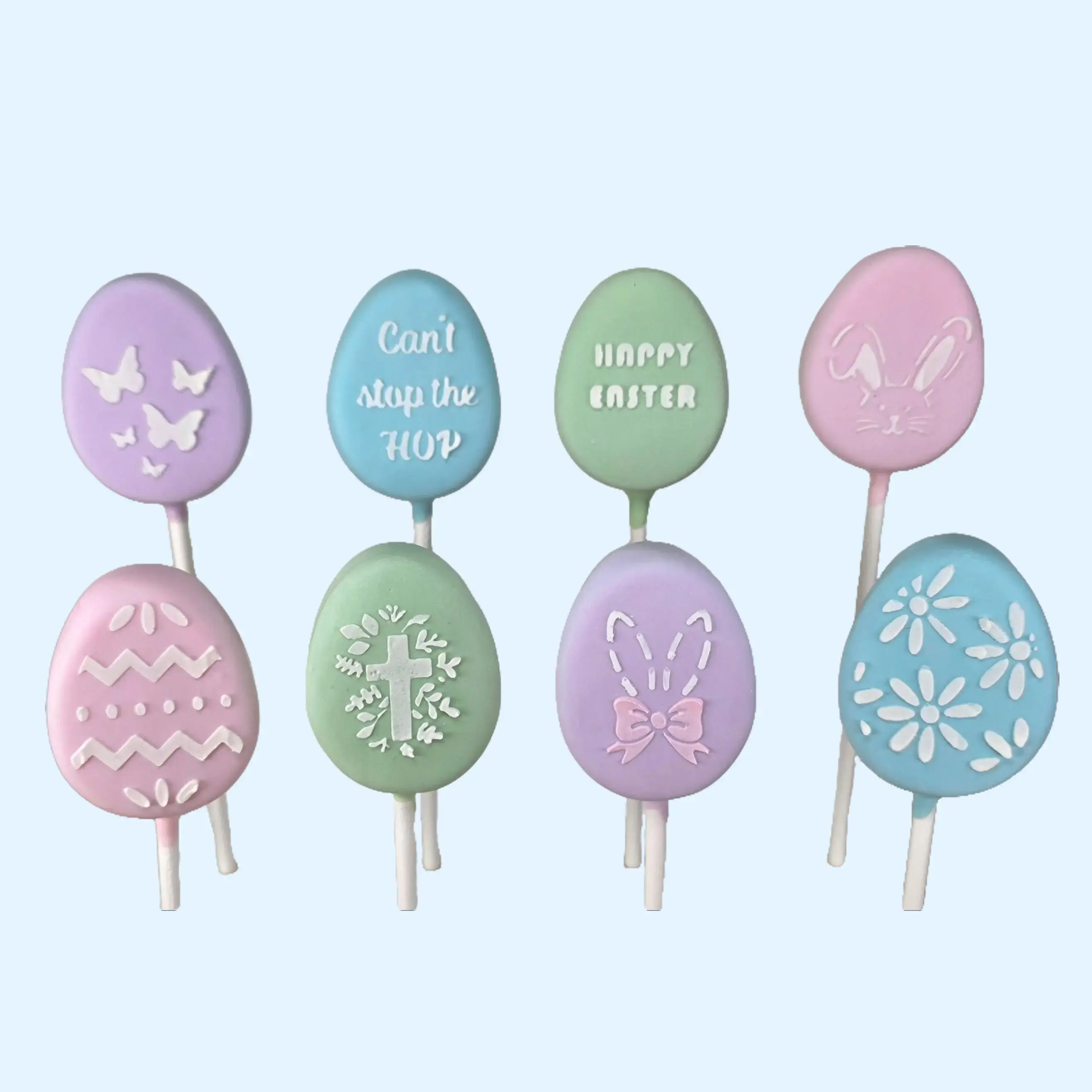 Easter Egg Stencil Set – 9 Piece Cake Pop Stencil Collection