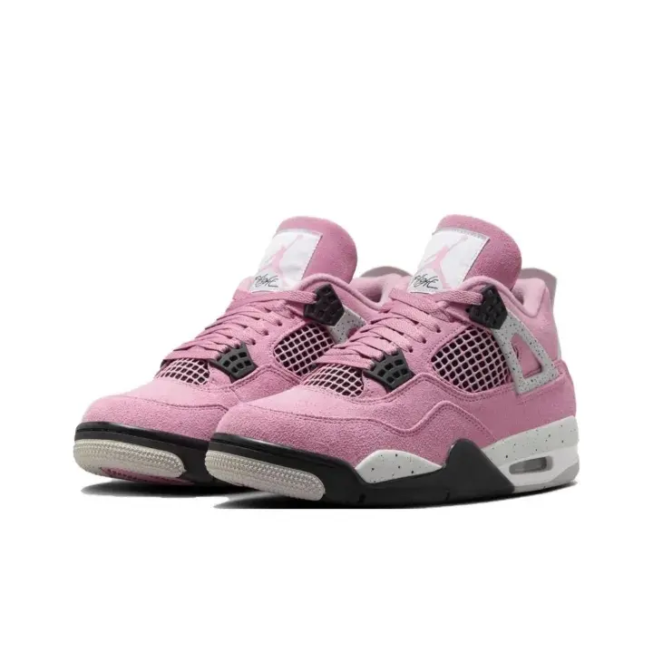 Pink Suede Retro Basketball Sneakers, Classic Mid Top Street Sneakers, Shock Absorbing Breathable Non Slip Fashion Sports Shoes for Men Women