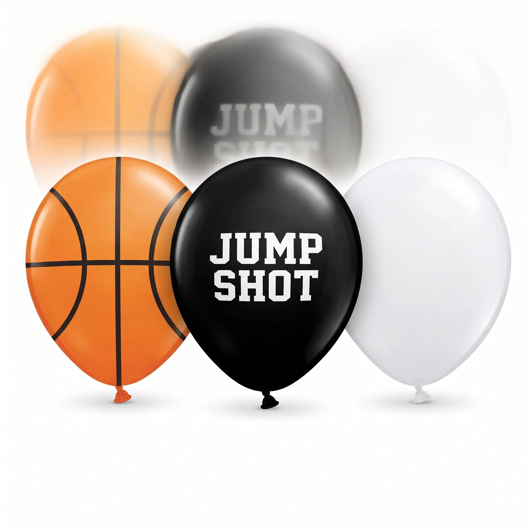 Basketball Fan Latex Balloons - 12" Sports Party Pack (6ct)