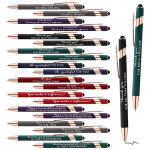 10/20/30 Pcs Inspirational Pens Set Bulk, Office Supplies, Thank You Gifts, Inspirational Quotes Pens, Motivational Quote Screen Touch Black Ink Ballpoint Pens, for Employee Teacher Coworkers Nurse Team Appreciation