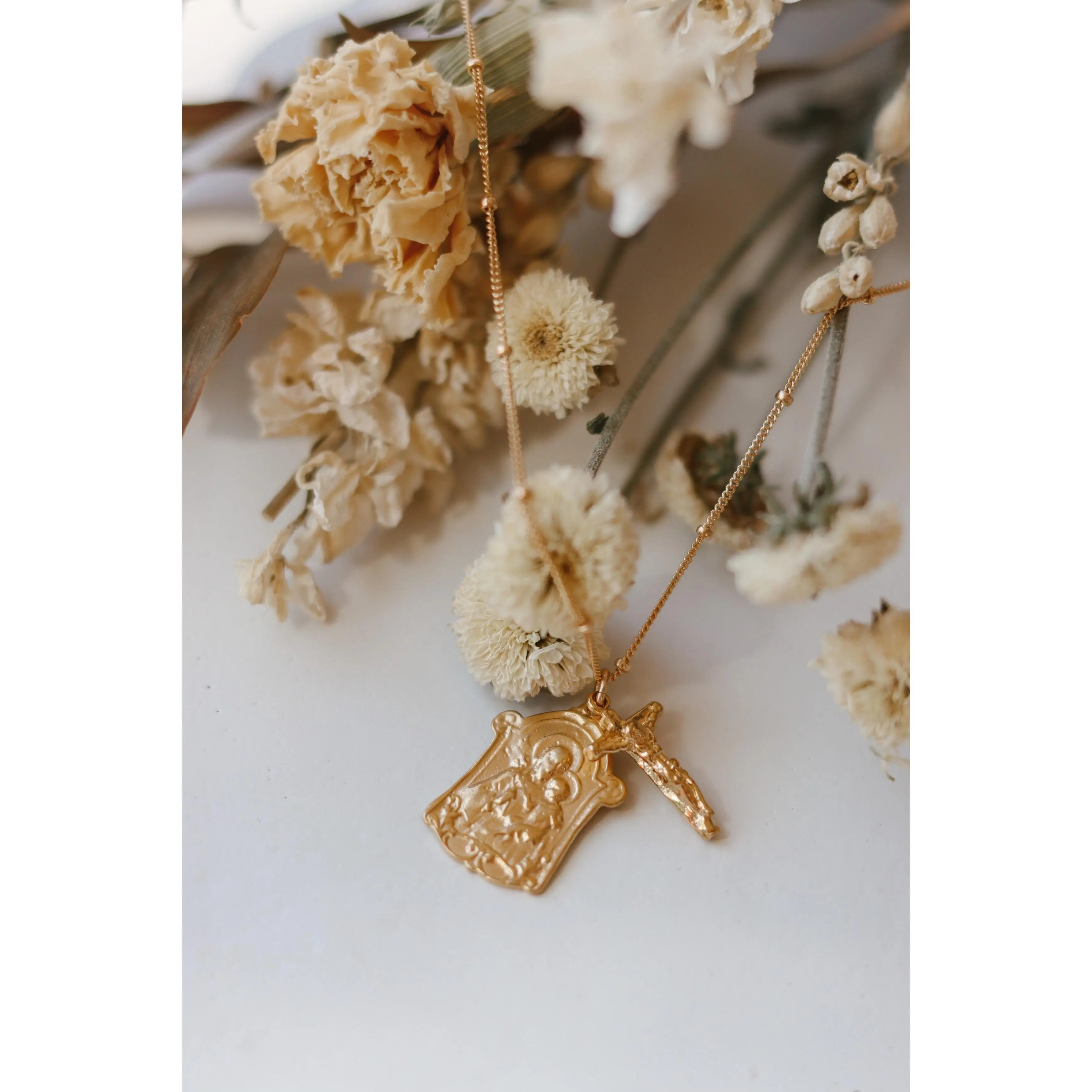 Saint Joseph and Crucifix Necklace