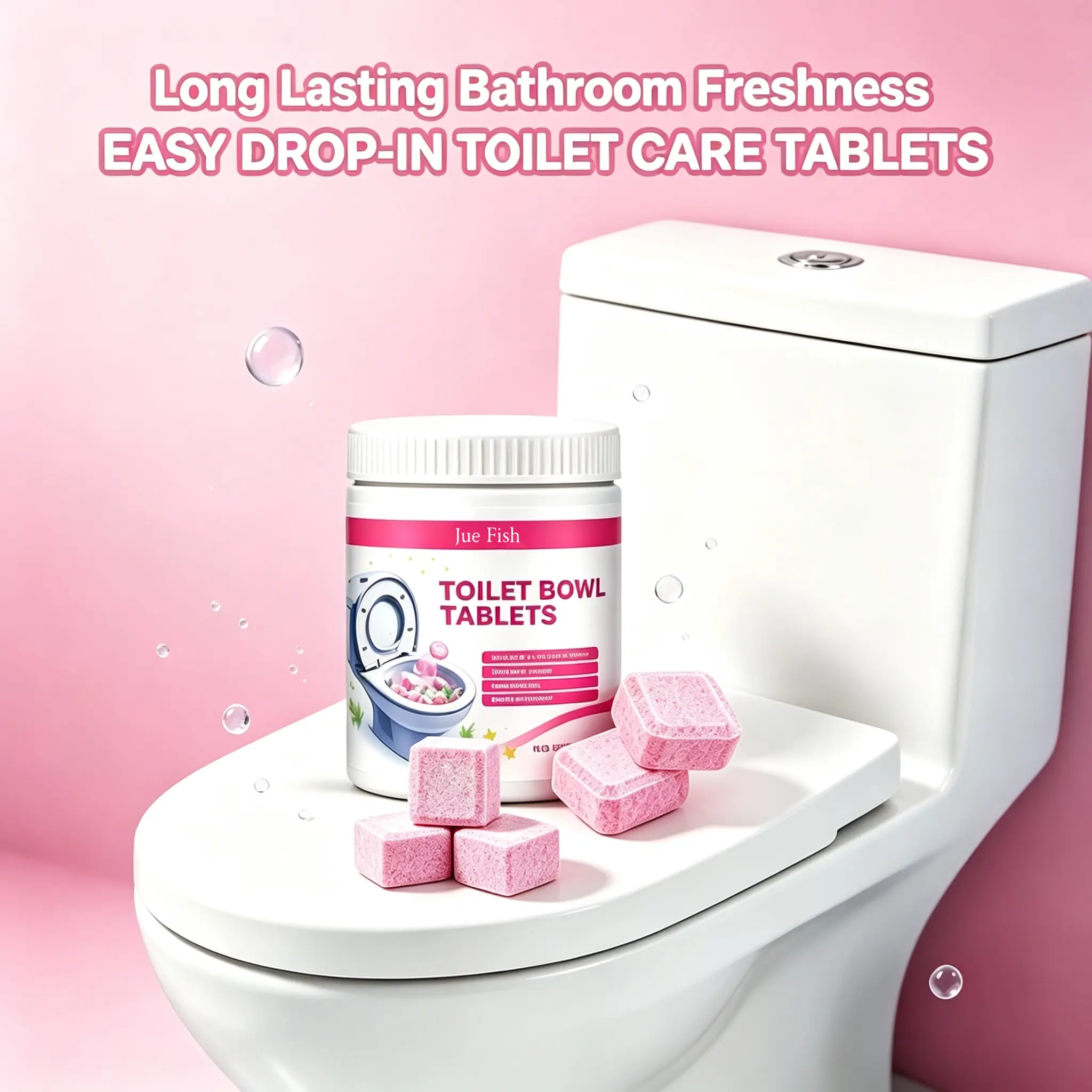 12-48 Count Toilet Bowl Effervescent Cleaning Tablets, Automatic Flush Bathroom Cleaner, Quick Dissolve Formula to Remove Limescale, Dirt & Neutralize Unpleasant Odors, Daily Household Bathroom Essential