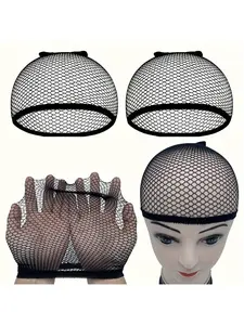 4pcs Unisex Adult Stretchable High Elastic Durable Mesh Wig Cap, Closed Hair Net for Wig Making, Hair Net Set, Hair Care Accessories Kit, Hairnet Set