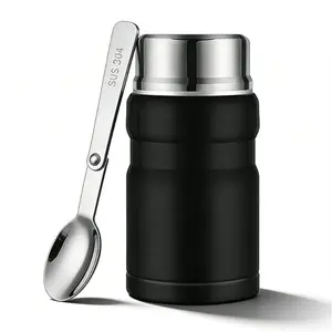 25oz Vacuum Insulated Mug, 304 Stainless Steel, Leak Proof, Keeps Hot/cold 12-24 Hours, Includes Spoon, Lunch Soup Container, Thermos Cup, Portable /