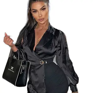 Long Sleeve Black Romper•Blazer ( Summer, Plain)