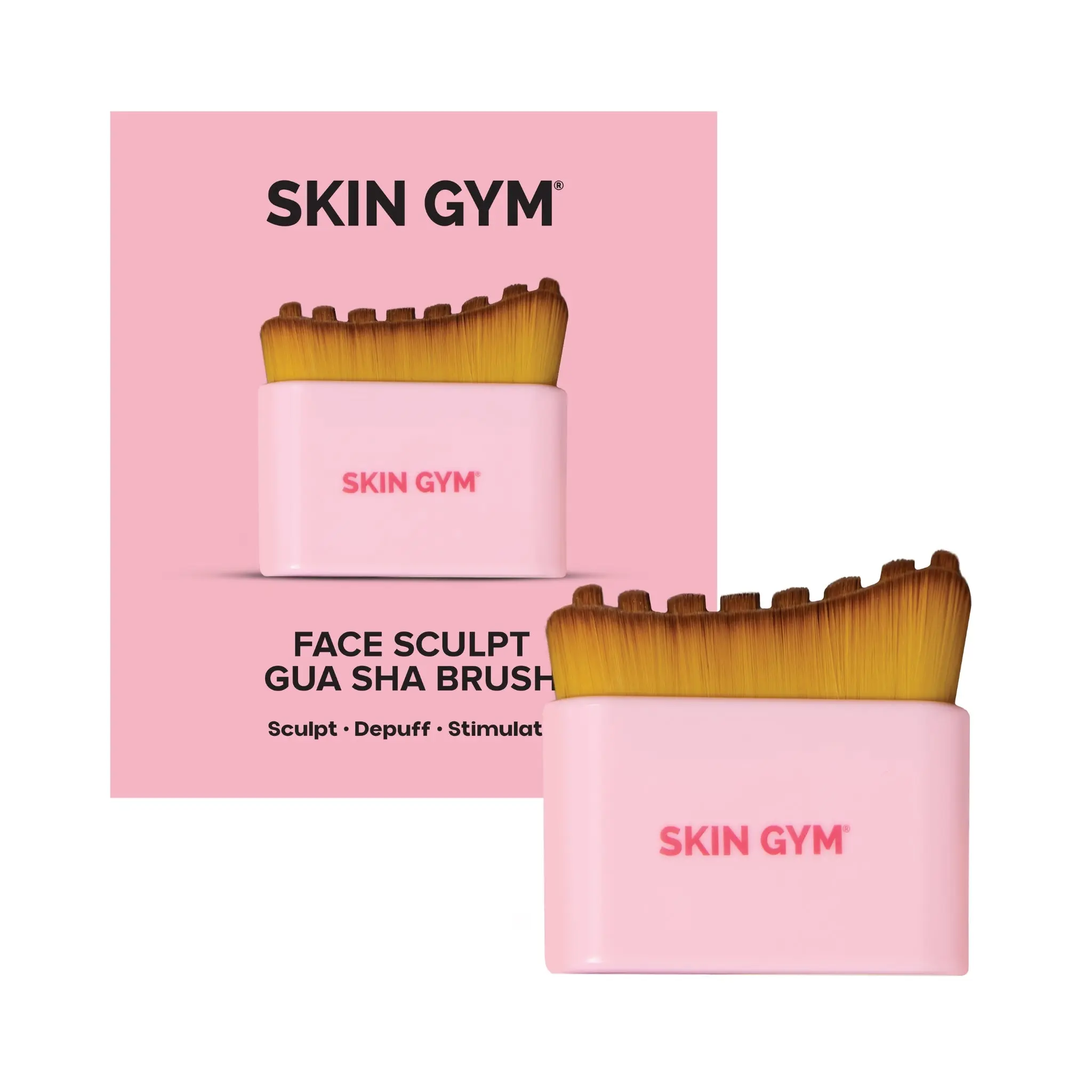 Skin Gym Face Sculpt Gua Sha Brush Facial Massage & Skincare Support | Soft Bristles & Smooth Gliding Design
