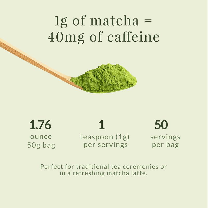 Matcha Sunday Ceremonial Grade Matcha Powder (50g/1.75oz) - Traditional Green Tea, Smooth, Vibrant, Savory, Stone Grind