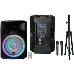 MR DJ PROBAT118 18" 4000 Watts Power Speaker Built-in Battery + Speaker Stand