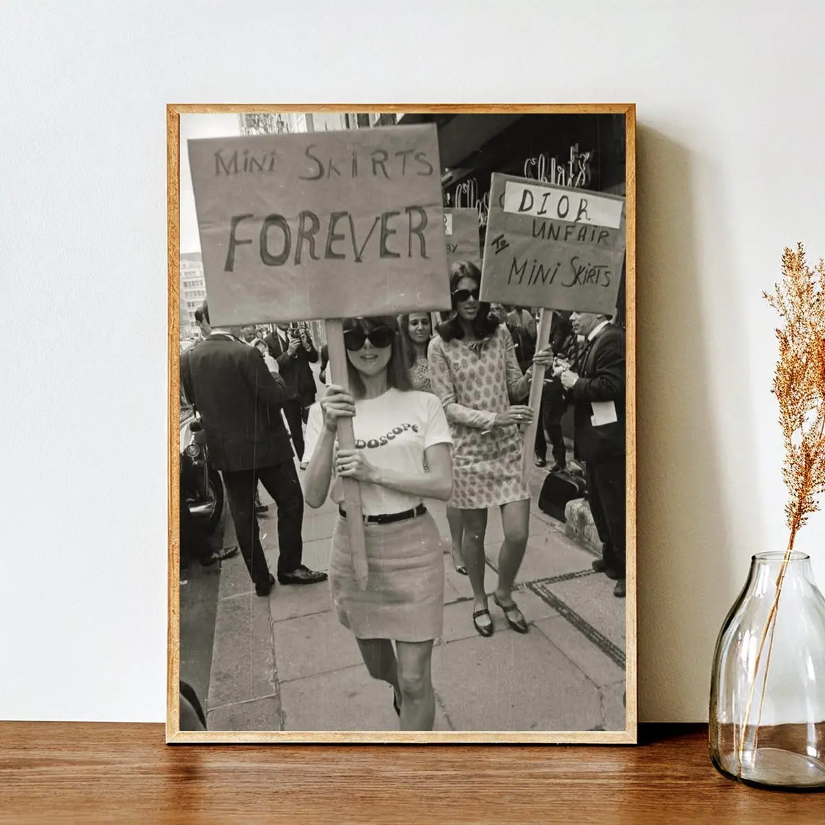 1960s Fashion Poster, Feminist Protest, Womens Day Gift, Retro Fashion Art| Frameless Poster