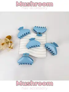 5pcs fashionable blue hair clip set, medium size - durable plastic claw clip, shark clip, summer clothing accessory, for thin and thick hair, strong clamping force - not easy to fall off, portable hair clip, for weddings, parties, travel, daily life