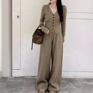 2025 V-Knit Set| Duster Cardigan & High-Waist Pants| Urban Ease Collection