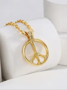Women's Peace Sign Design Pendant Necklace, Fashion Jewelry for Party, Daily Clothing Decor, Trendy All-match & Exquisite Jewelry for Birthday Gift