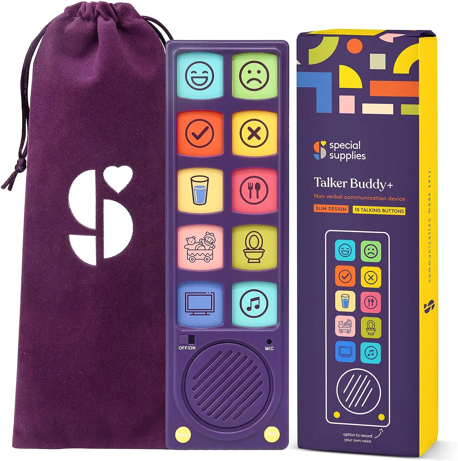 Special Supplies AAC Communication Device Speech Therapy,Talker Buddy Communication Device For Non Verbal Kids & Adults, Autism Talking Aids For Home, School Kids Communication Device W/ Recording Option Button