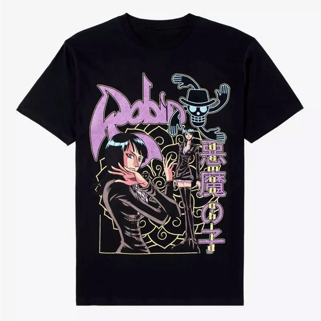 Nico Robin Collage Art T-Shirt T-Shirt, Anime Graphic T-Shirt, Japanese Manga Streetwear Tee, Retro Otaku Gift for Men Women