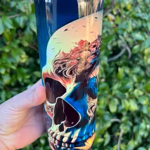 Skull Seascape Tumbler - Perfect for Your Next Drink - Drinkware, Bottle