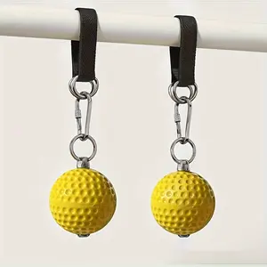 Pair of Yellow Wrist and Grip Strengthener Hanging Balls, Suitable for Fitness Exercises, Pull-Ups, and Climbing Muscle Training Hand Strength and Finger Trainers