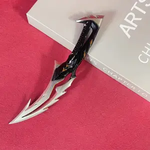 7inch 18cm Metal Katana Keychain Dagger Steel Blade Action Figure Anime Cosplay Accessories Iron Ninja Knife Key Prop Damascus Sword Black Sabre Medieval Sword Original Samurai Sabre Real Size Japanese Katana KeychainToy Gift Stainless Steel Keychain