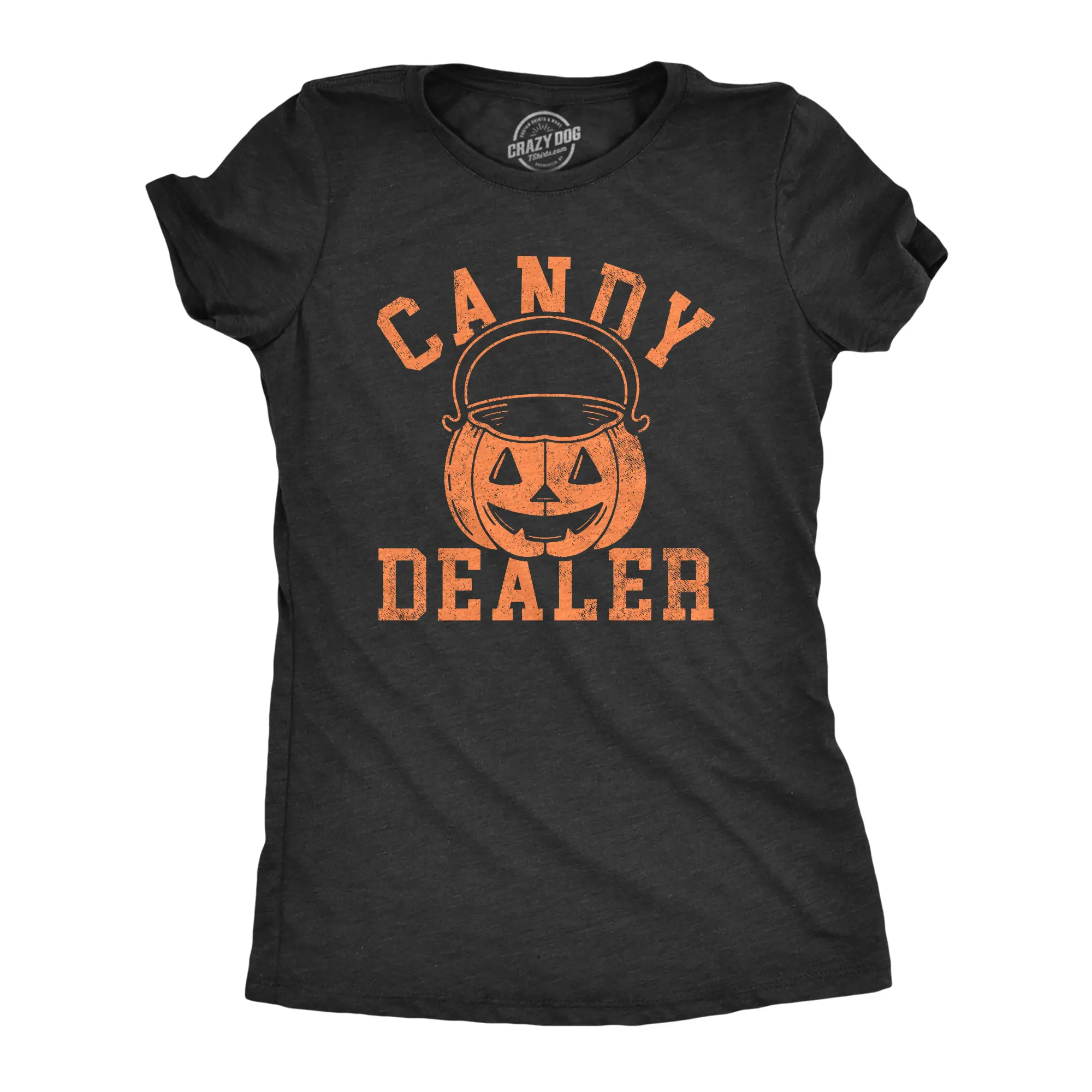 Womens Candy Dealer T Shirt Funny Halloween Trick Or Treat Candies Joke Tee for Ladies Funny Womens T Shirts Cute Vintage Fashion Casual Ladies T-Shirt Gift Halloween Tops for Women Funny Food Top Women's Black -