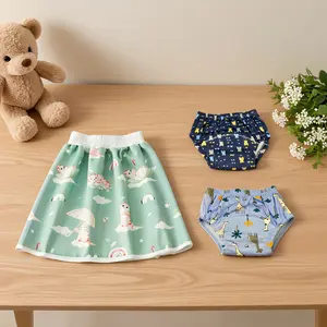 3pcs Potty Training Pants + Simple Cute Diaper Skirt, Unisex Baby, Animal Print, Absorbent Easy Wash, Soft Skin-Friendly, All Seasons