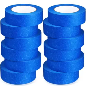 12 Rolls Blue Painters Tape Bulk, 1.5 Inches x 55 Yards Masking Tape, Trim Edge Finishing Tape for Walls Painting Labeling Home School Decoration