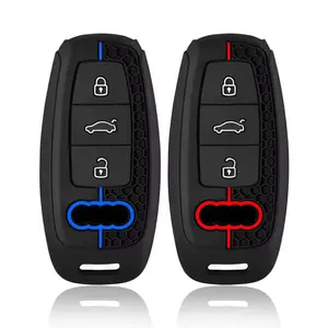 Silicone Car Smart Key Case Cover Car Key Protector For Audi A3 8Y A4 A6 A7 A8 E-tron Q5 Q8 C8 D5 Auto Styling Protection Shell Holder Accessories