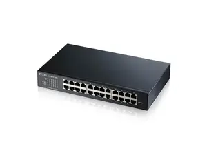 ZyXEL 24-Port Gigabit Smart Managed Switch, Compact Design, Fanless, GS1900-24E