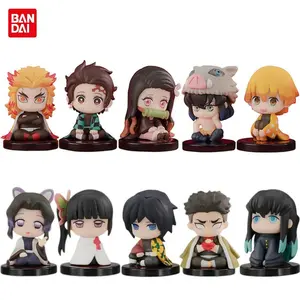 15 Style/Set Q Version Demon Slayer Sitting Ghost Doll Tanjiro Nidouzi Inosuke Zenizu Figure Action Figure Movie Model Toys Doll