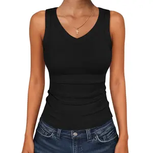 ANRABESS Tank Tops for Women V Neck Ribbed Knit Slim Fitted Sleeveless Tee – 2026 Summer Casual Basic Tanks ANRABESS Tank Tops for Women V Neck Ribbed Knit Slim Fitted Sleeveless Tee – 2026 Summer Casual Basic Tanks