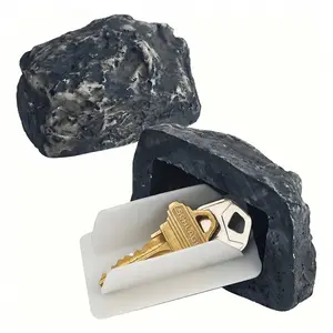 Fake Rock Hidden Key Box Outdoor Waterproof Resin Simulation Stone Key Hider Garden Yard Decor