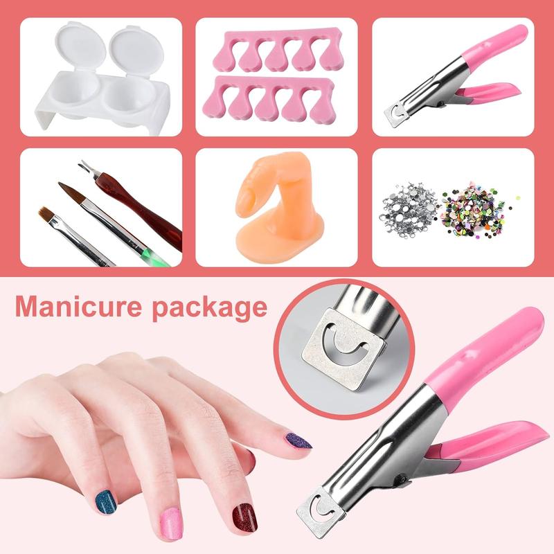 Nail Kit Set Professional Acrylic with Everything, 12 Glitter Acrylic Powder Kit Nail Art Tips Nail Decoration, DIY Nail Tool Nail Supplies Acrylic Nail Kit for Beginners (Professional) Crystal Manicure Nail Care Clipper Gift Long Lasting Nail Polish