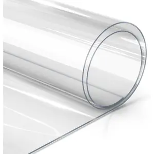 20mil Crystal Clear Multi-Purpose Vinyl Tablecloth Protective Cover (15ft x 54 Inch)