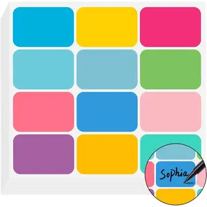Name Tags,240 Pcs Name Tag Stickers for Classroom 2"x 3" Name Labels for Locker&Water Bottles Adhesive Labels for ,Classroom,Teacher,Party,&  Decor (Multicolor)