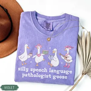 Funny Speech Therapy Shirt, Silly Goose SLP tee, Comfort Colors Speech Language Pathologist Shirt, Gift for SLP, Speech Teacher Gift