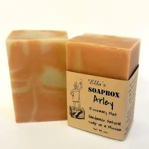 Arley - Rosemary Peppermint 5oz Soap Bar Made With All Organic, Natural, and Vegan Ingredients Antibacterial Acne Body Care skin