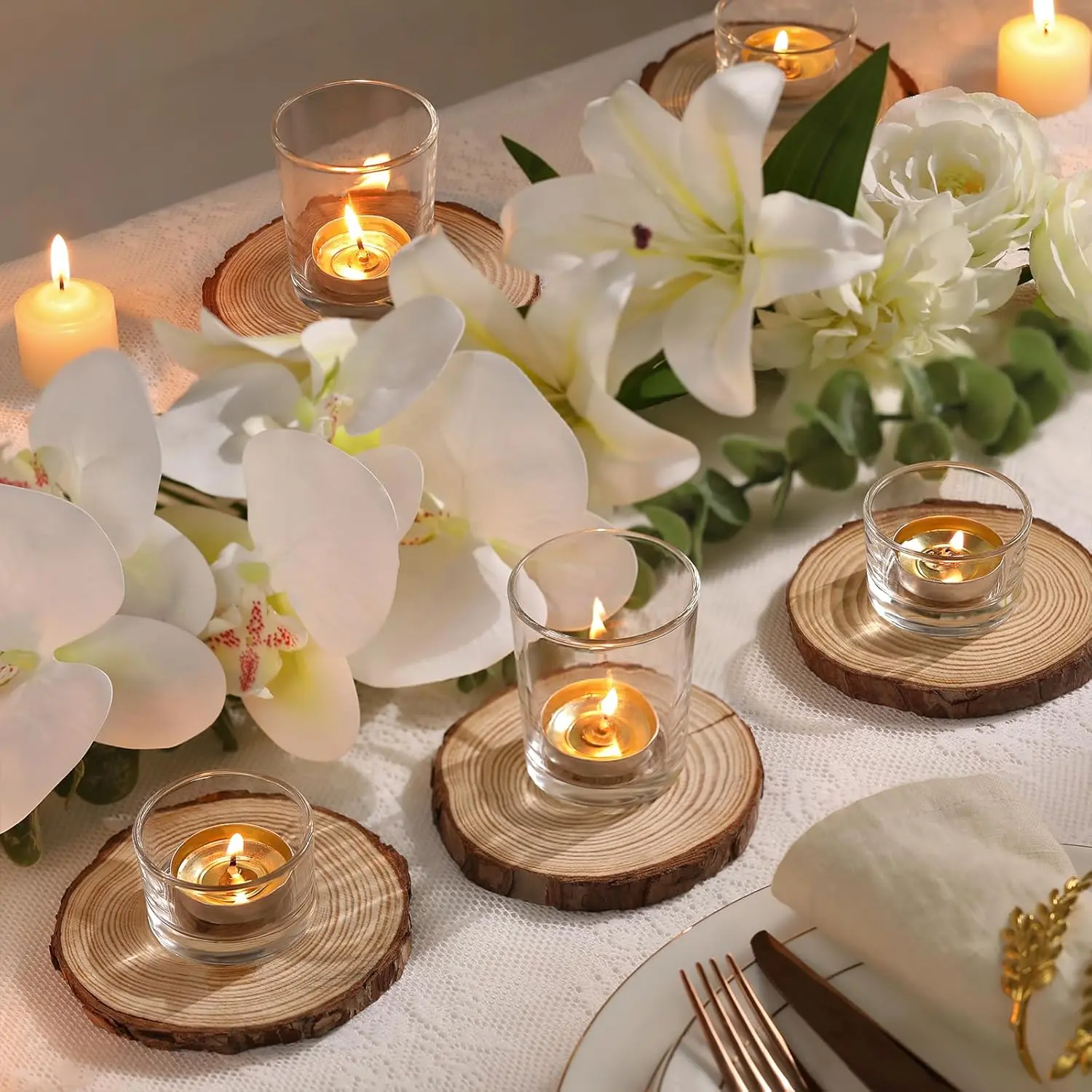 12 Pcs Clear Glass Votive Candle Holders – Floating Tealight Holders For Table Centerpiece Wedding Party Decor