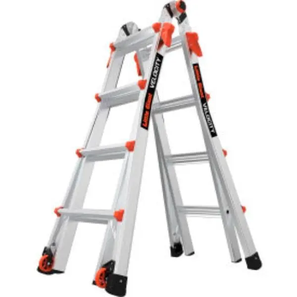 Little Giant Ladders B2200538 Aluminum Velocity Multi-Use Extension Ladder - Silver - 17 ft. Type 1A - 15417-001, Aluminum Telescopic Ladders, Extendable Heavy-Duty Telescopic Ladders