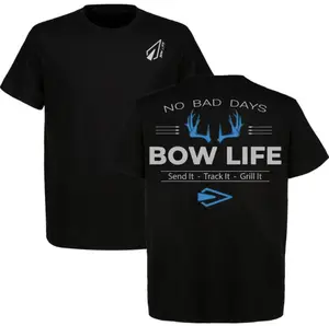 No Bad Days Bow Life TShirt, Black Archery Hunting Tee, Shirt For Antler Slogan “Send It Track It Grill It”, Deer Hunter Shirt, Bowhunters & Outdoor Lovers