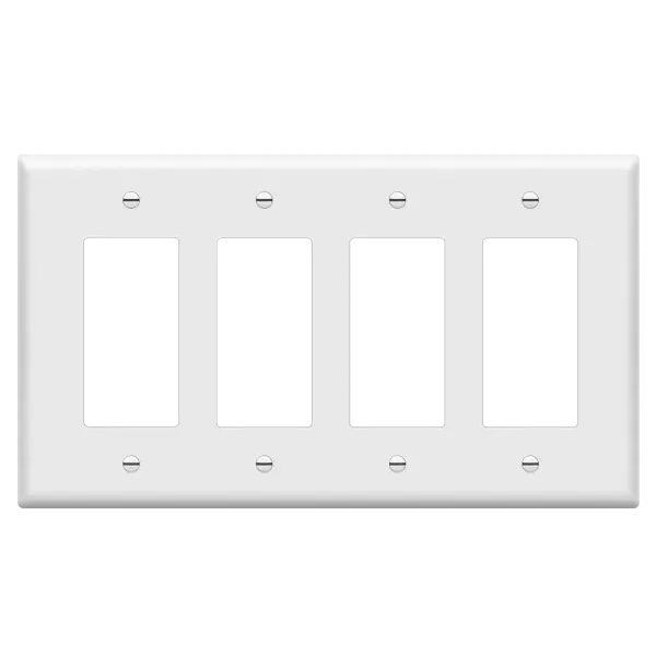 Enerlites Matte Finish Decorator/GFCI Four-Gang Wall Plate, Mid-Size