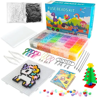 Peg Boards 22,000 5mm Fuse Beads Kit With 100 Patterns, Pegboards