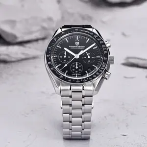 Pagani Stainless Steel Men's Luxury Watch with Black Dial, Date Function, and Elegant Design