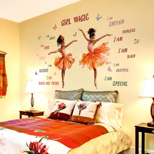 A set (30*90cm*2pcs) of confident ballet dancer 2D flat wall stickers, Decorative home decoration self-adhesive wall stickers, M18104-KL