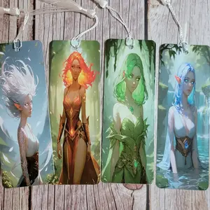 Stunning Female Genasi Sublimation Metal Bookmarks (Set of 4) - D&D Themed