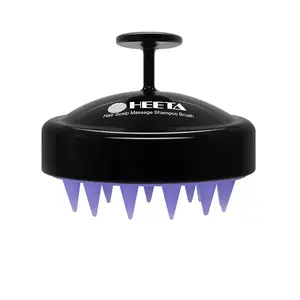 HEETA Shampoo Scalp Brush Massager Hair Growth, Scalp Scrubber with Soft Silicone Bristles for Hair Growth & Dandruff Removal, Hair Brush for Scalp Exfoliator, Black HEETA