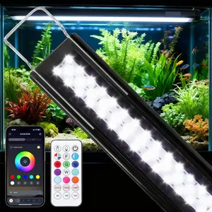 Full  Aquarium Light: Fish  Light with APP & Remote Timer Control for Aquatic Pet  Lover - Extendable Fish  Lights for 11-17 Inch Freshwater Saltwater Aquarium