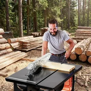 8-Inch Portable Table Saw for Jobsite – 6.7-Amp High-Efficiency Copper Motor – 3576RPM – 24T Precision Blade – Sliding Miter Gauge – Compact Design for DIY Woodworking and Furniture Making