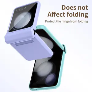 Solid Color Phone Case with Hinge Protector, Full Body Shockproof Phone Protective Cover, Phone Accessories Compatible with Samsung Galaxy Z Flip 3/4/5/6, Casing